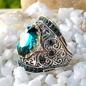 Blue Topaz Bali Ring